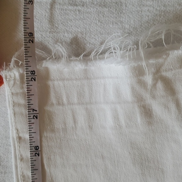 Garage High Rise Raw Hem White Sz. 12 Jeans - Picture 13 of 14